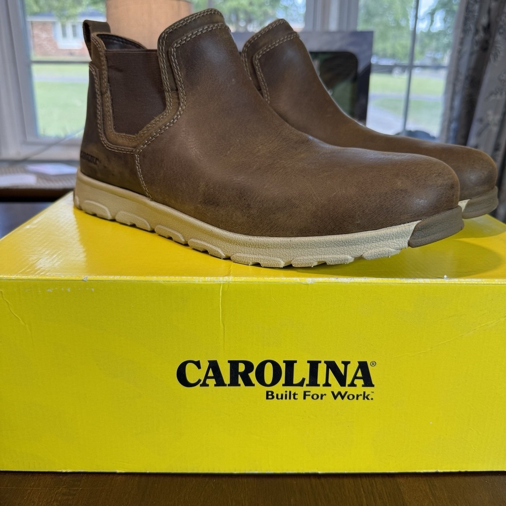 Carolina S-117 Romeo Mens Slip On Work Boots 13 EE Brown Aluminum Toe NIB CA5574